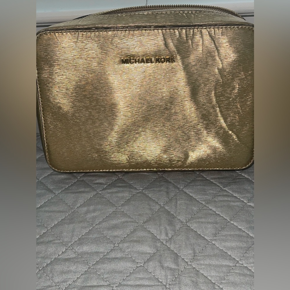 Michael Kors, gold strap bag